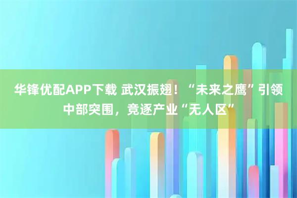 华锋优配APP下载 武汉振翅！“未来之鹰”引领中部突围，竞逐产业“无人区”