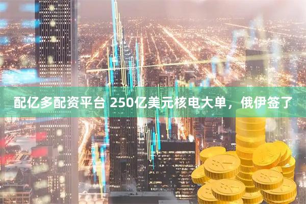 配亿多配资平台 250亿美元核电大单，俄伊签了