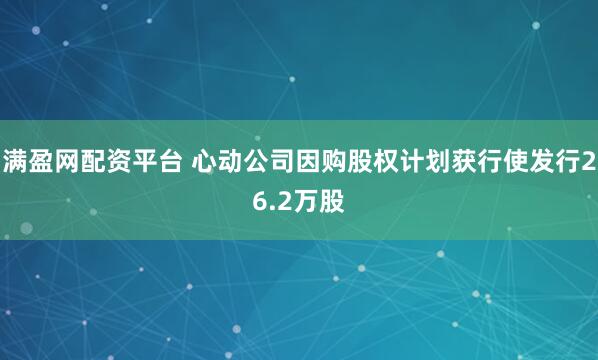 满盈网配资平台 心动公司因购股权计划获行使发行26.2万股