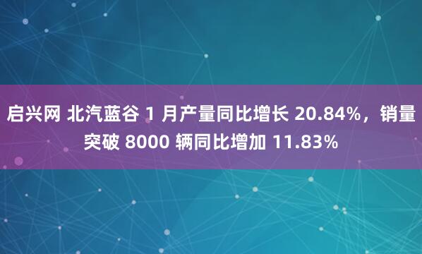 启兴网 北汽蓝谷 1 月产量同比增长 20.84%，销量突破 8000 辆同比增加 11.83%