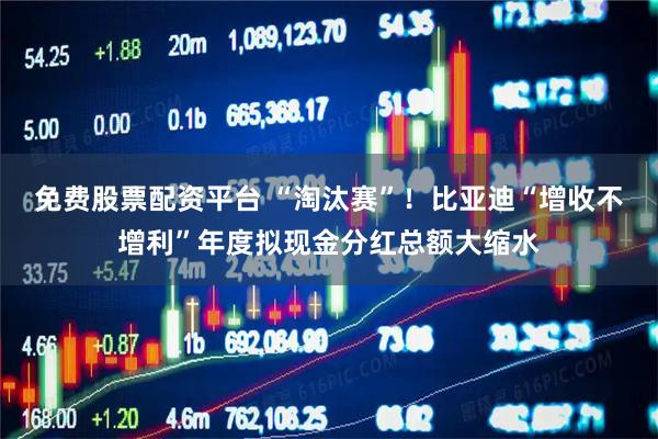 免费股票配资平台 “淘汰赛”！比亚迪“增收不增利”年度拟现金分红总额大缩水